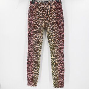mother pants womens 25 high waisted looker fray animal print radioactive paws
